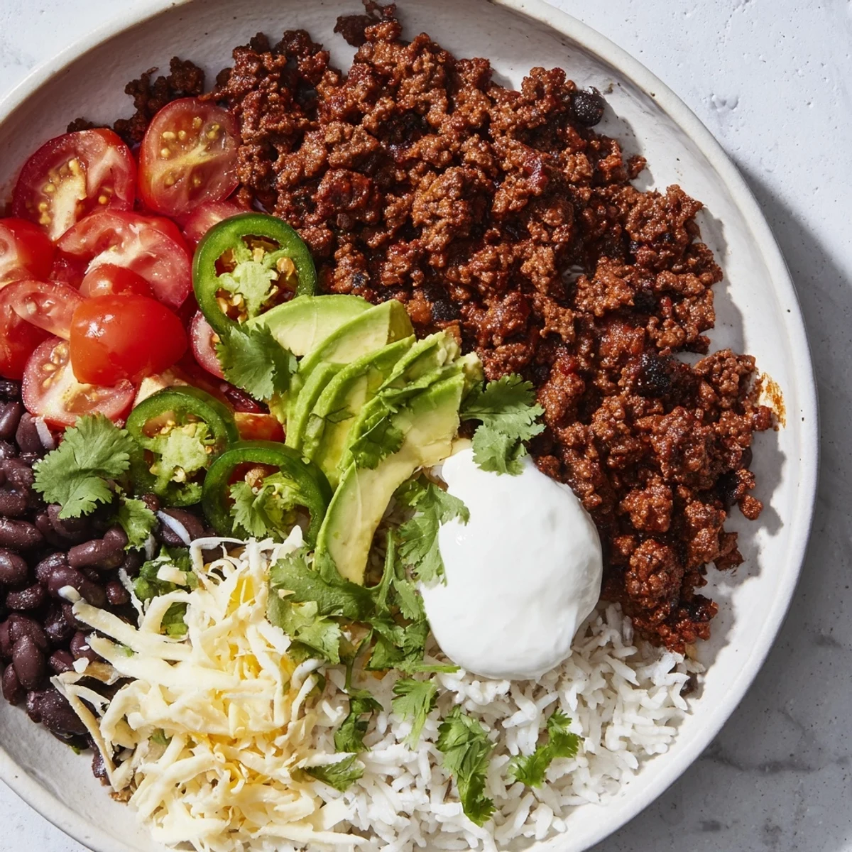 Beef Burrito Bowls with Rice