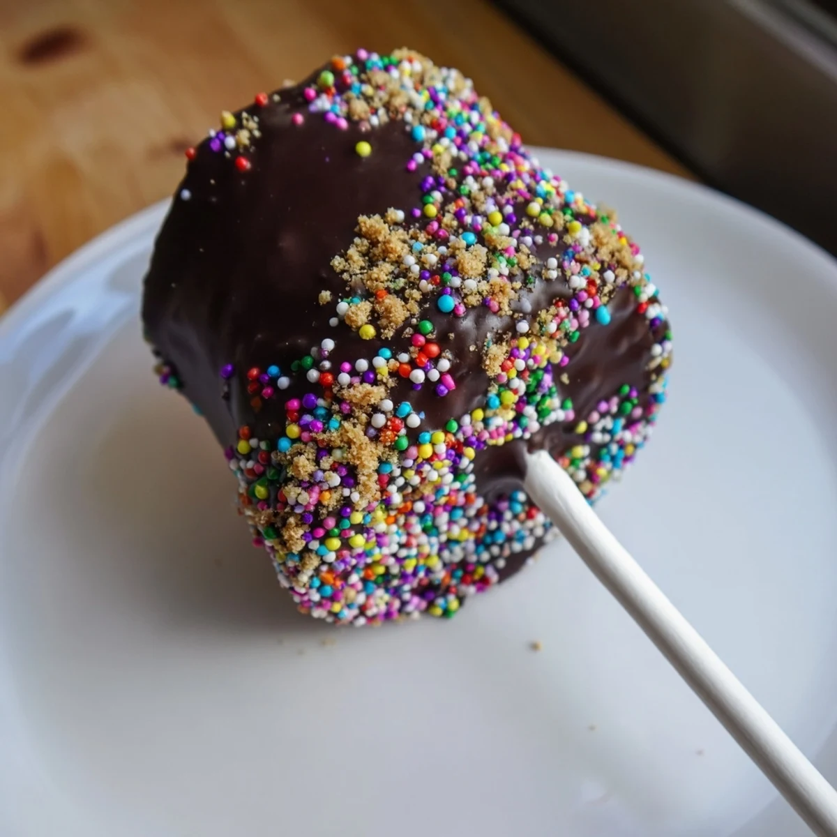 Skewered Chocolate Dipped Marshmallows resting on parchment, topped with chopped nuts and shredded coconut for extra crunch.