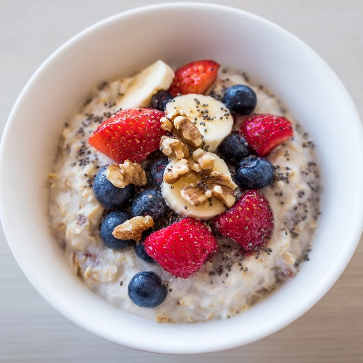 A warm pot of creamy breakfast oats stirs in maple syrup and vanilla on the stove, promising a comforting bowl for two.