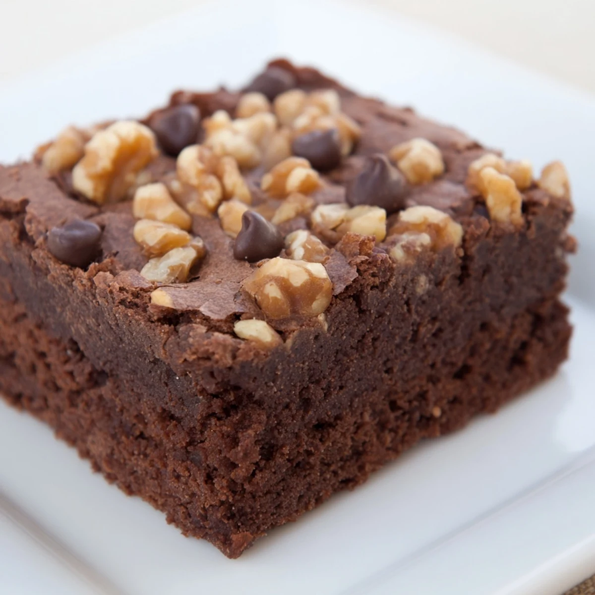 A freshly baked pan of Chocolate Fudge Brownies with Walnuts cooling on a wire rack, ready to slice.