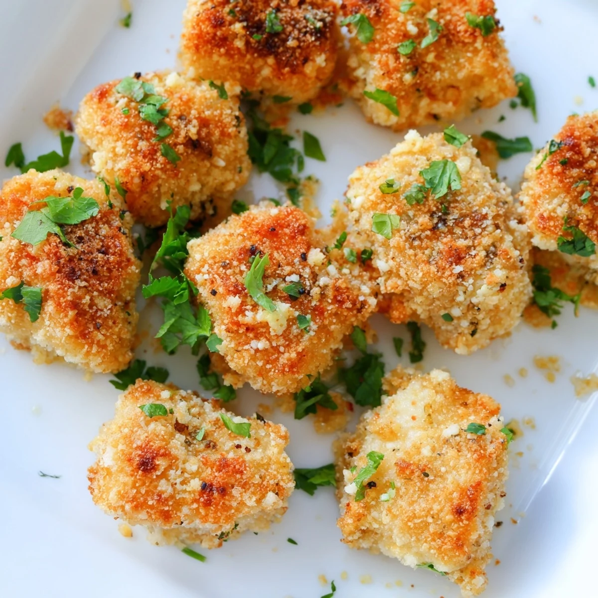 Golden-brown Chicken Treat Bites Spicy served with lime wedges and fresh cilantro, showcasing their crispy baked coating.