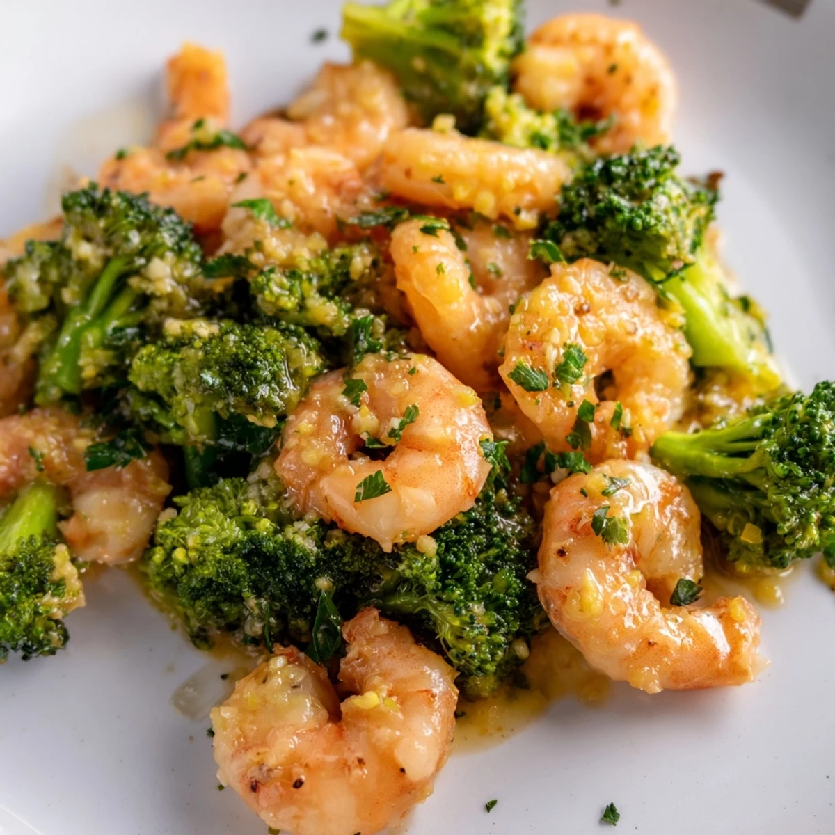 Bright green broccoli and tender shrimp in golden honey garlic butter, perfect for a quick weeknight dinner.