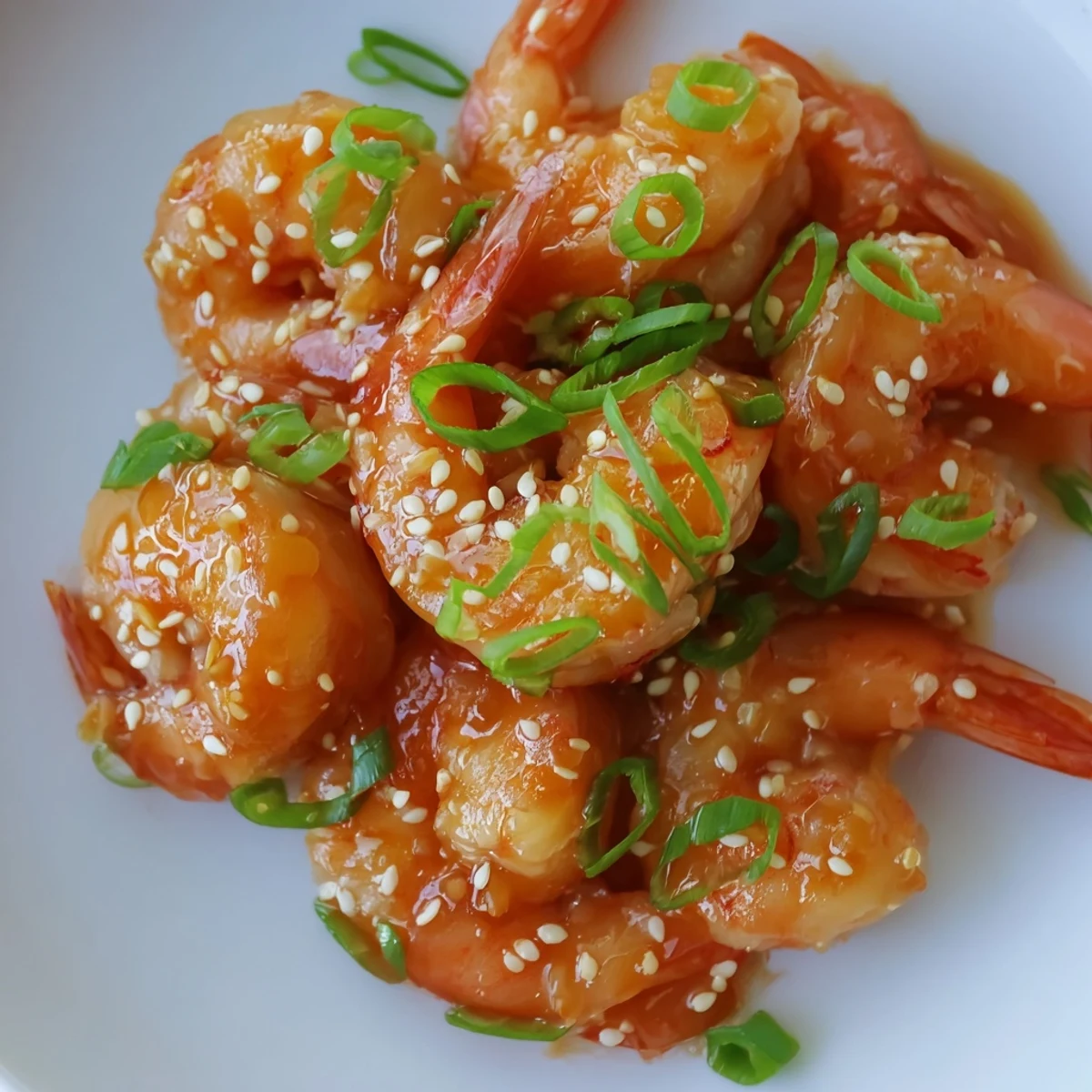 Serve this High Protein Honey Garlic Shrimp over fluffy quinoa and vegetables, with a drizzle of honey garlic sauce and a sprinkle of sesame seeds.