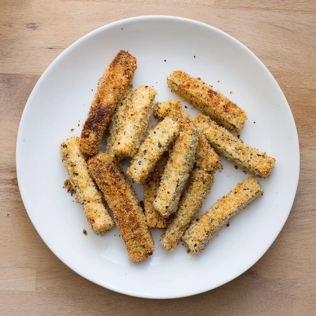 Crispy Keto Baked Parmesan Zucchini Fries served hot from the oven on parchment paper.