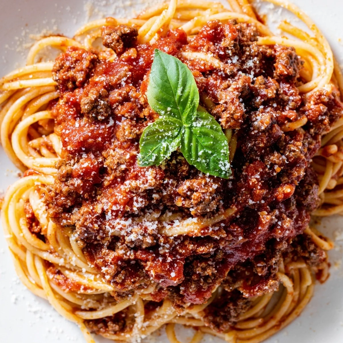 Hearty The Bear Spaghetti served with a glass of red wine, perfect for a cozy Italian-American dinner.