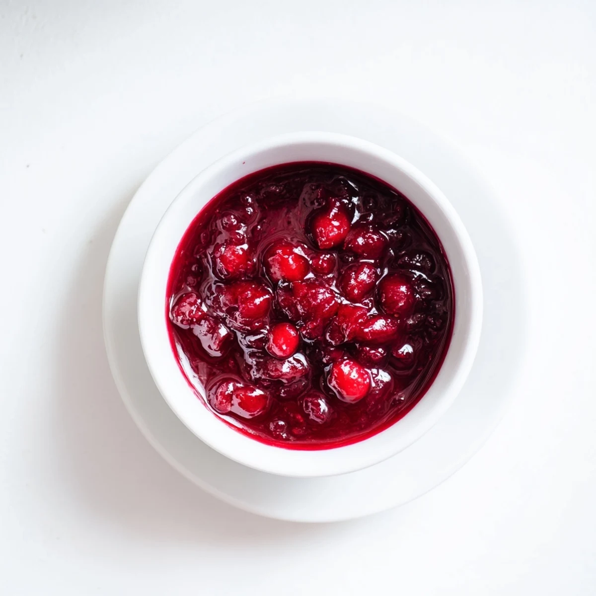 Tangy sweet homemade cranberry sauce featuring plump popped berries with orange zest garnish