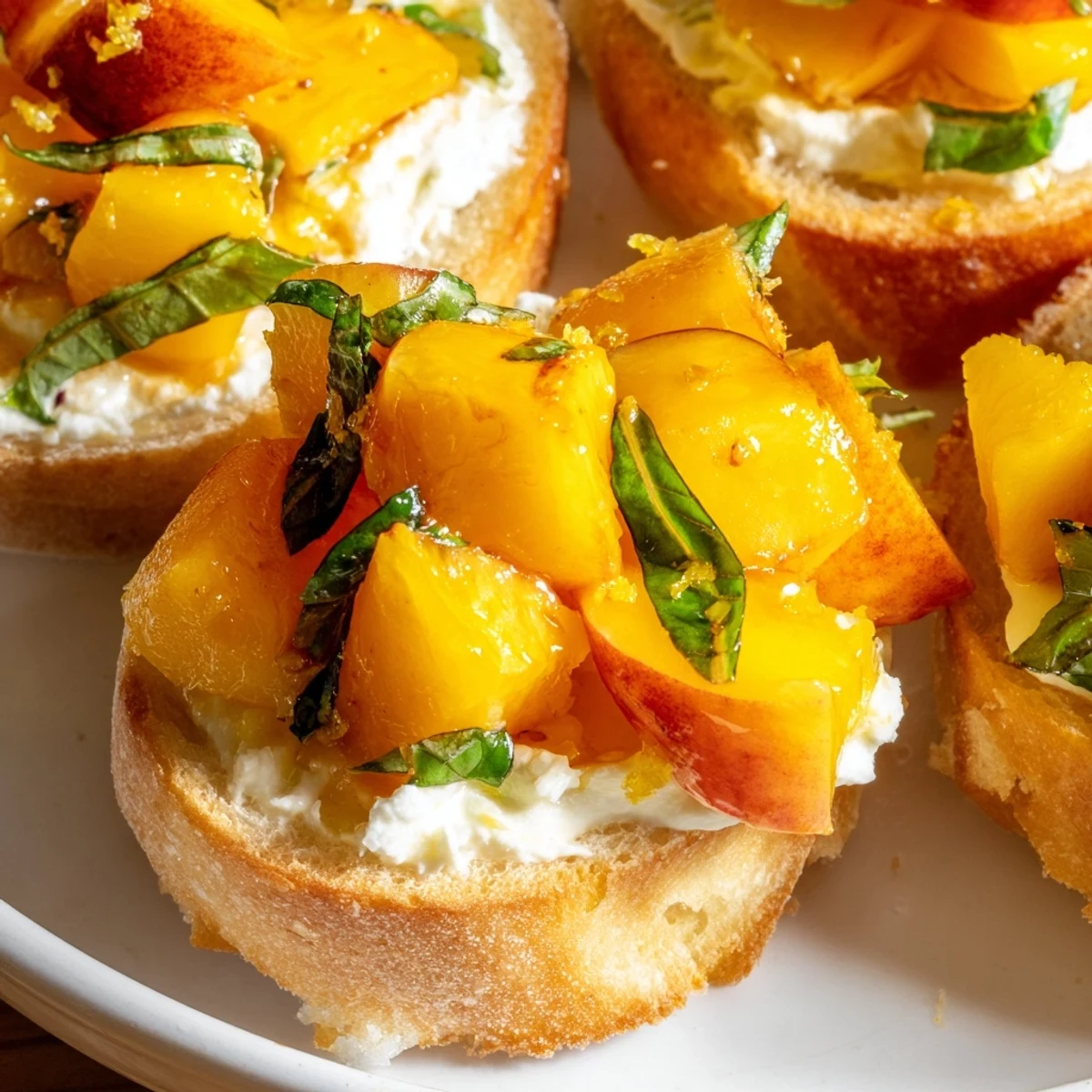 Sun Kissed Peach Bruschetta