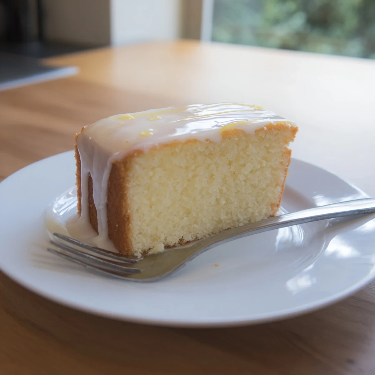 Classic church cake served on a decorative plate ready for Sunday potluck dessert spread