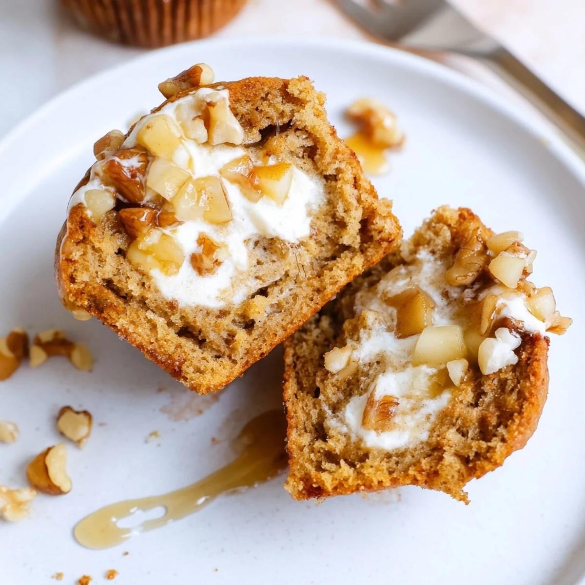 Serve Healthy Apple Cinnamon Greek Yogurt Muffins slightly warm, ideal breakfast or snack