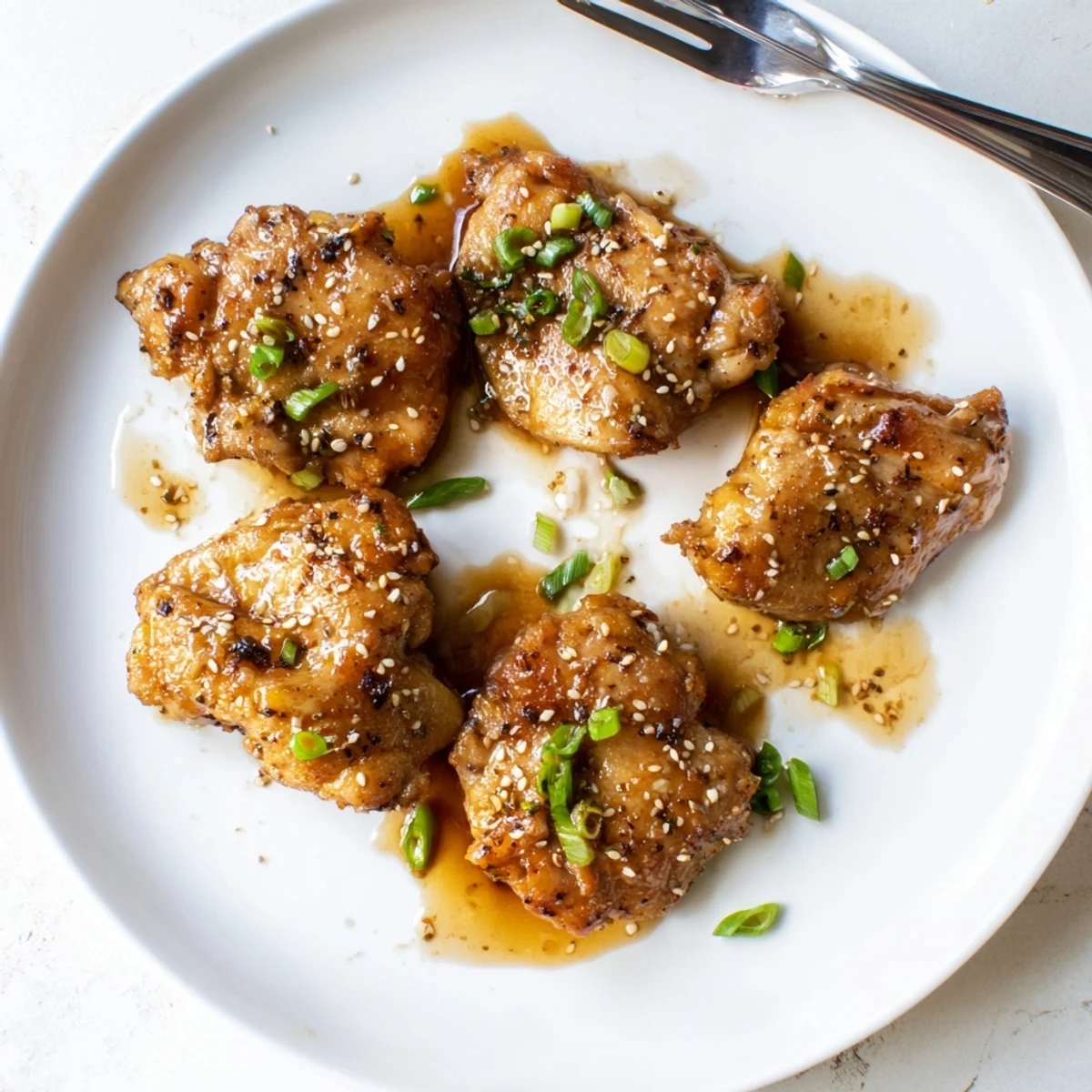 Savory garlic black pepper chicken recipe showcasing glossy caramelized coating and generously seasoned dark pepper crust