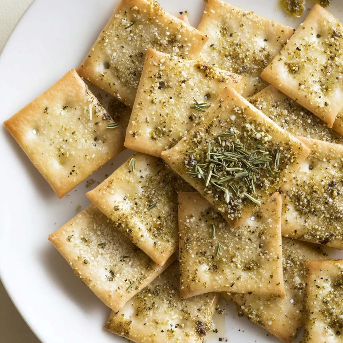 Warm Dill Pickle Saltines Recipe: crispy, buttery crackers dusted in dill