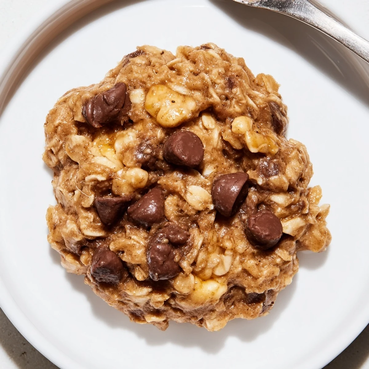 Chewy Banana Oat Cookies studded with mini chocolate chips, perfect portable snack