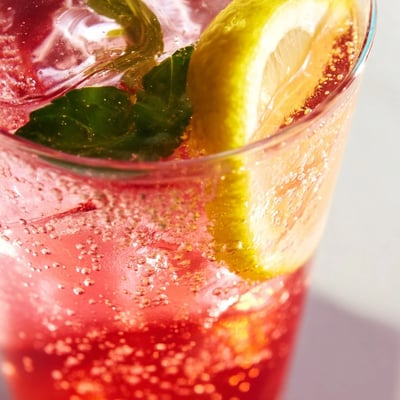 Refreshing Honey Lemon Pink Soda