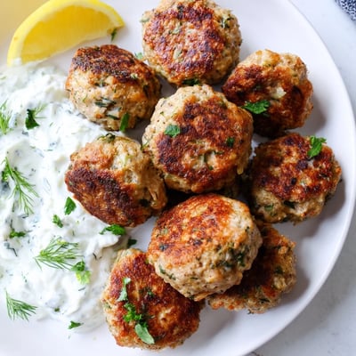 Greek Turkey Meatballs With Tzatziki
